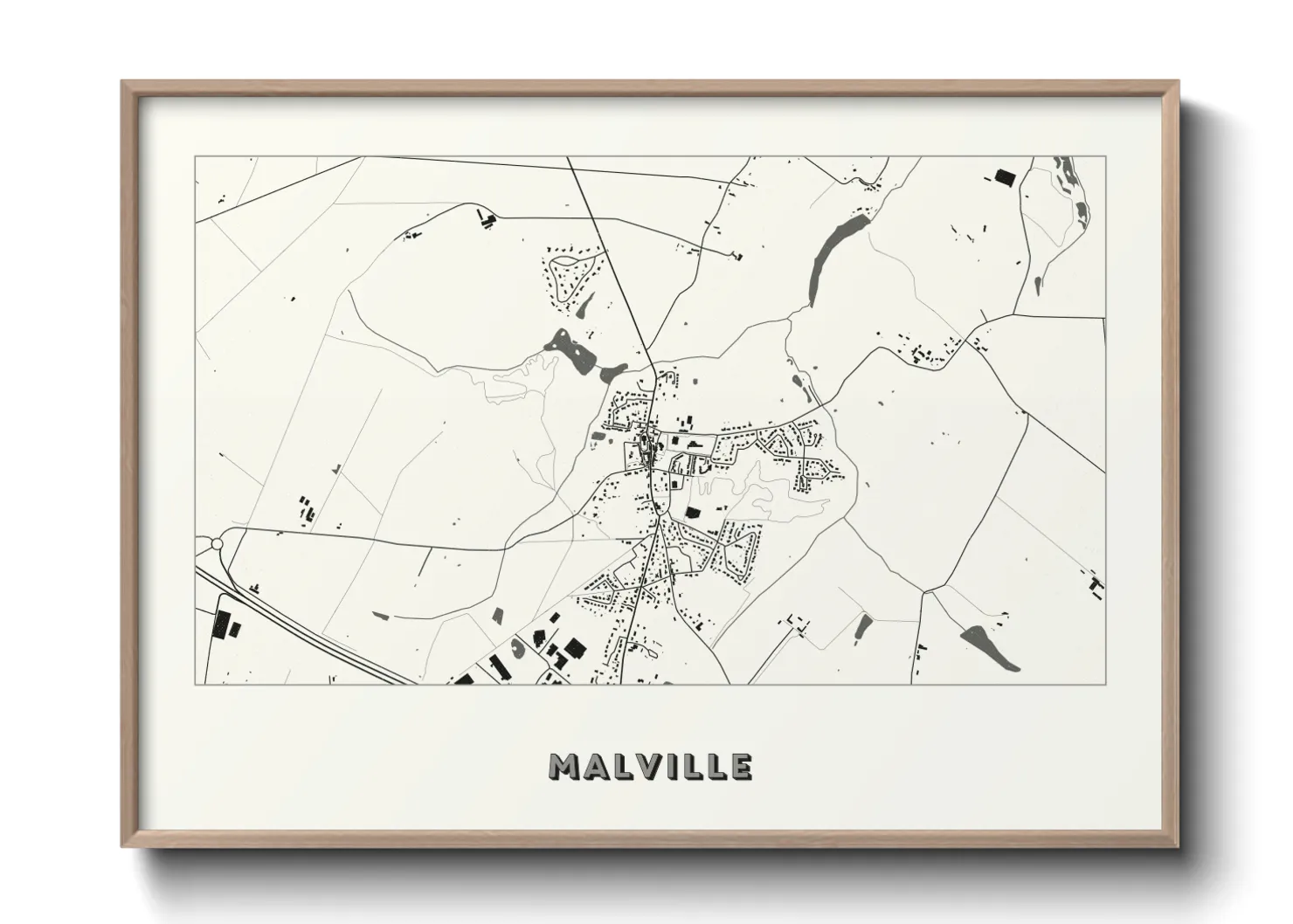 Une affiche de carte sur Malville