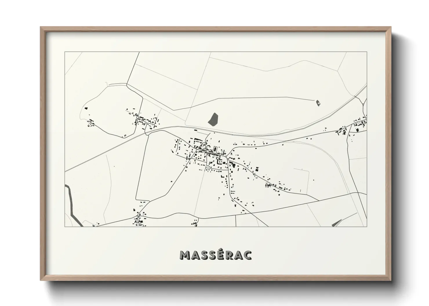 Une affiche de carte sur Massérac