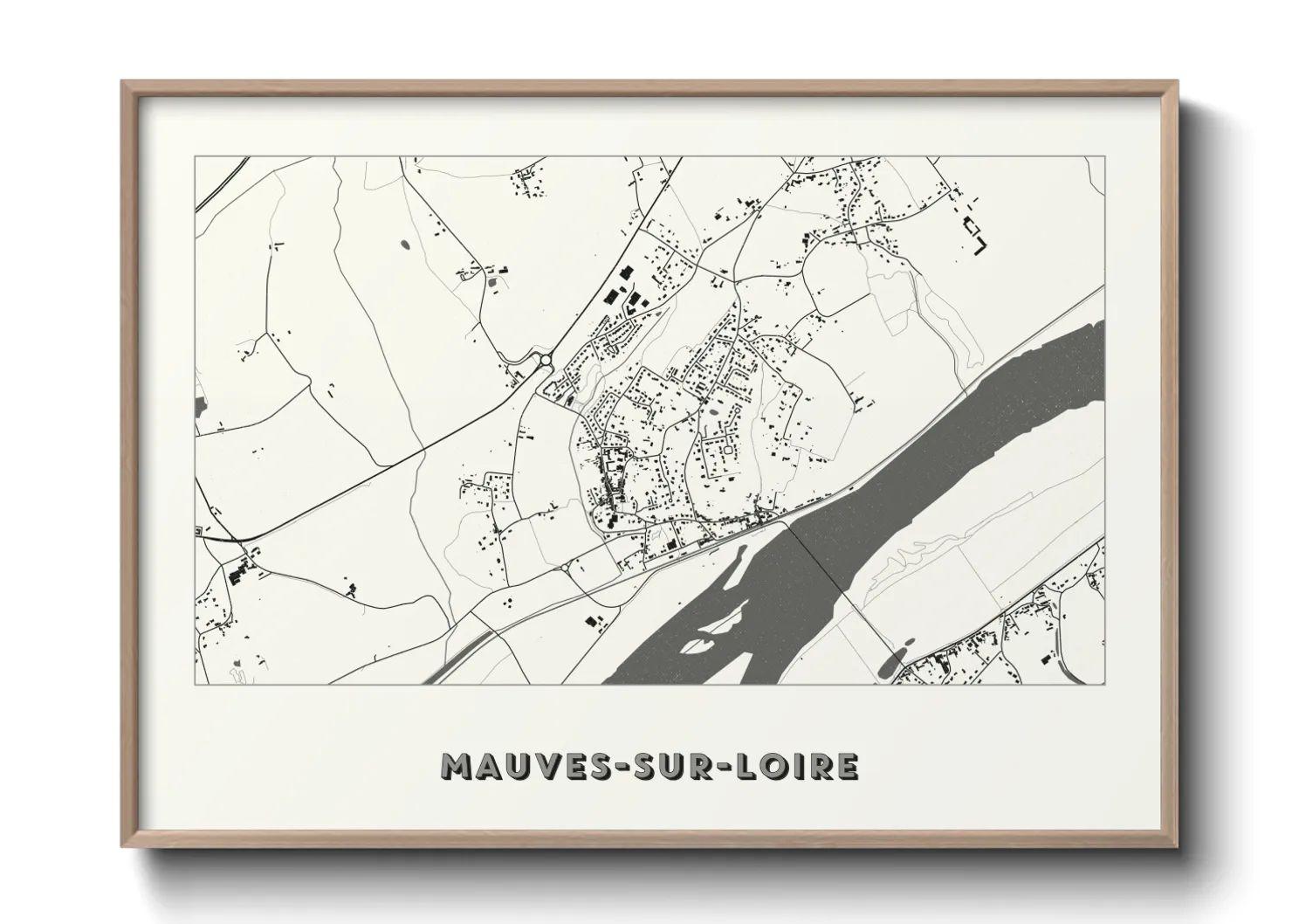 Une affiche de carte sur Mauves-sur-Loire