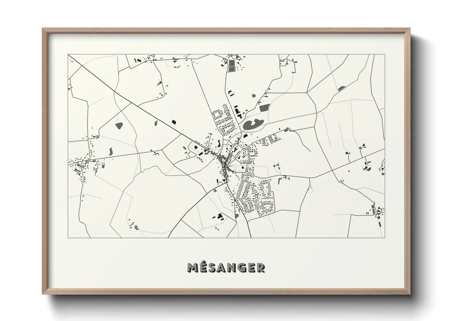 Une affiche de carte sur Mésanger