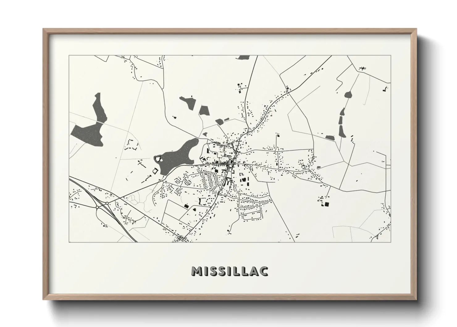 Une affiche de carte sur Missillac