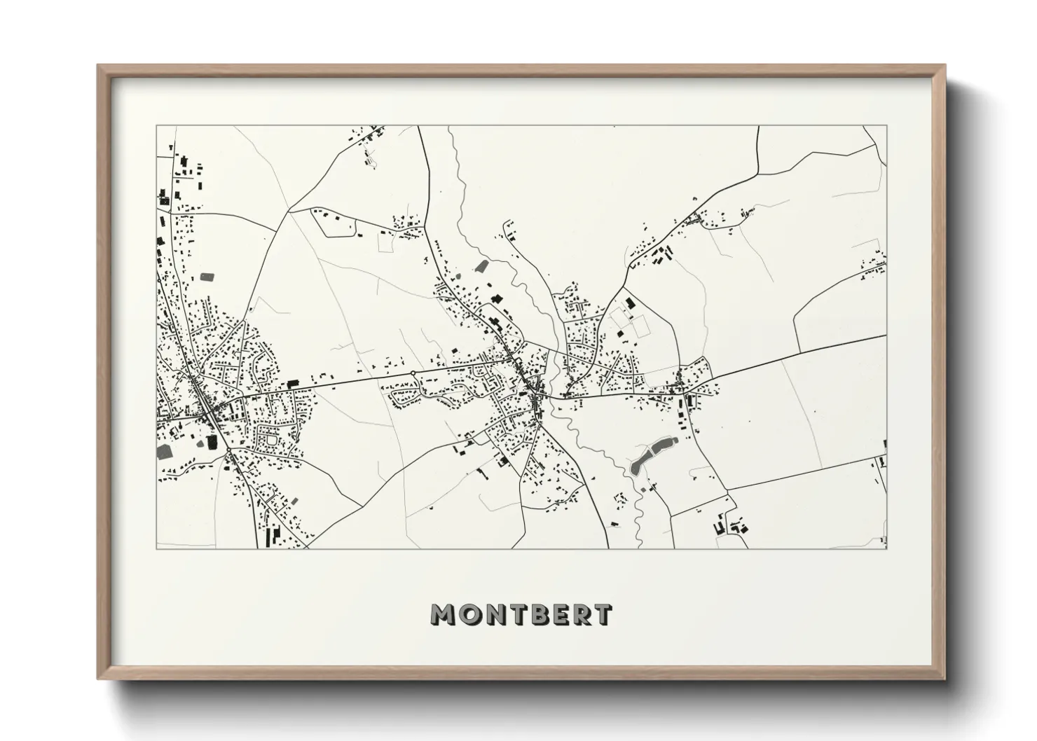 Une affiche de carte sur Montbert