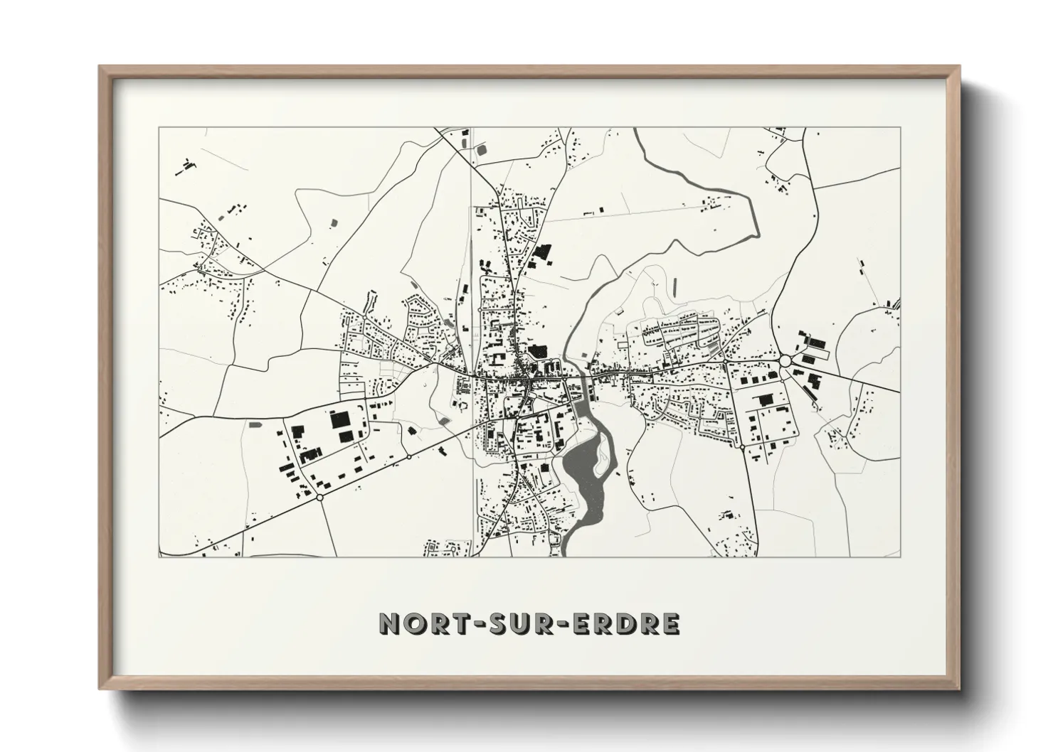 Une affiche de carte sur Nort-sur-Erdre