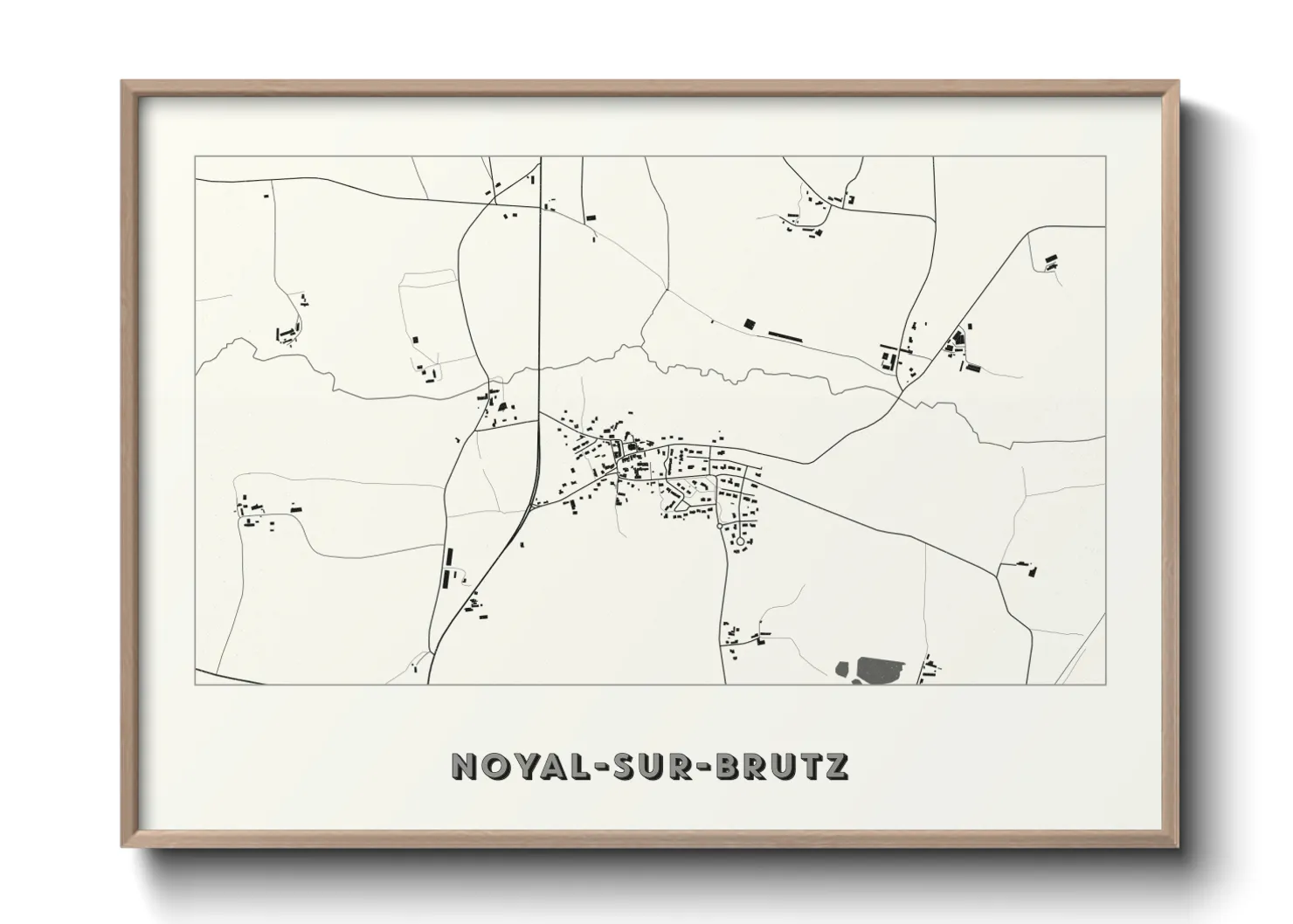 Une affiche de carte sur Noyal-sur-Brutz