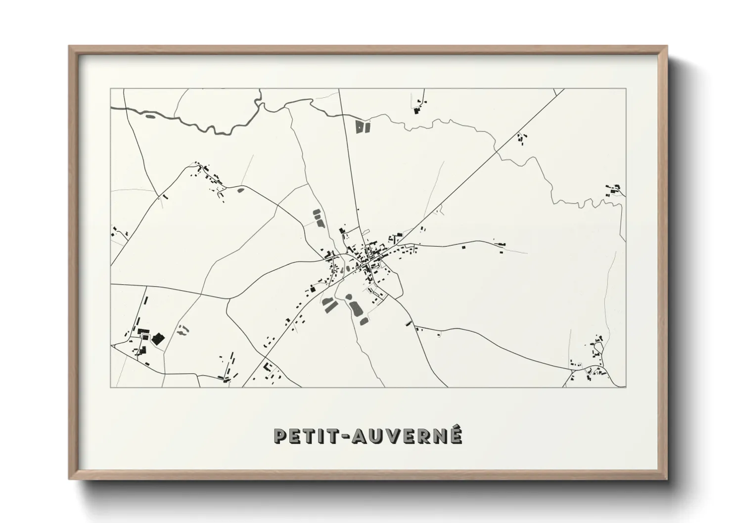 Une affiche de carte sur Petit-Auverné