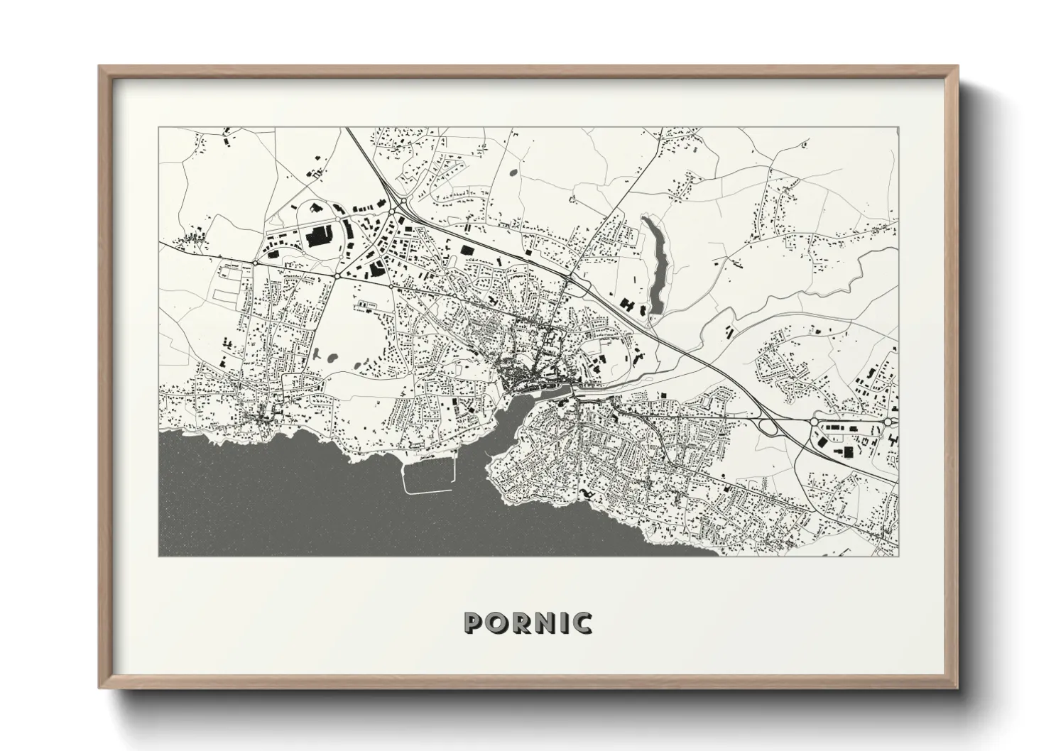 Une affiche de carte sur Pornic