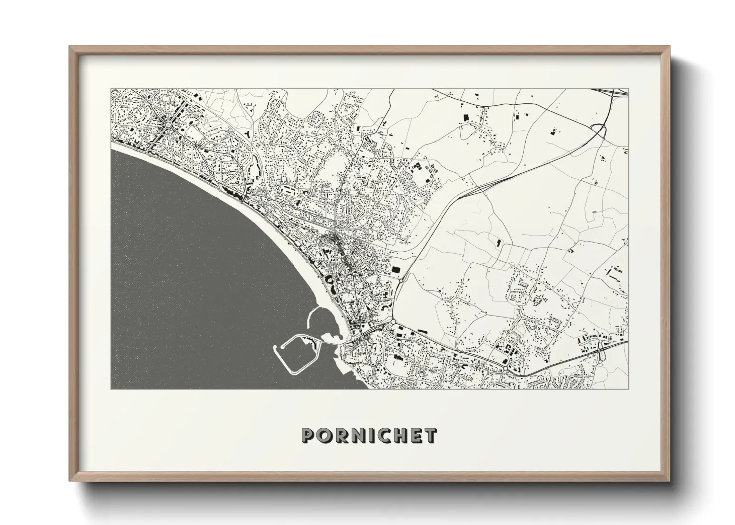 Une affiche de carte sur Pornichet