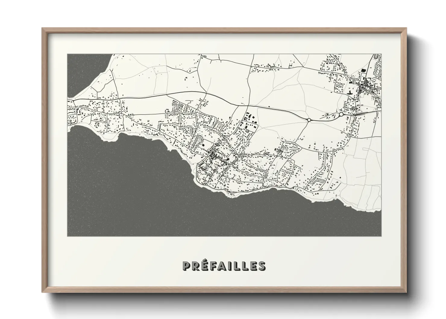 Une affiche de carte sur Préfailles