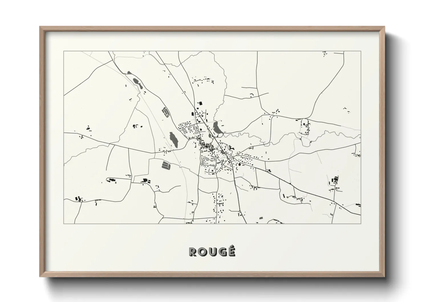 Une affiche de carte sur Rougé