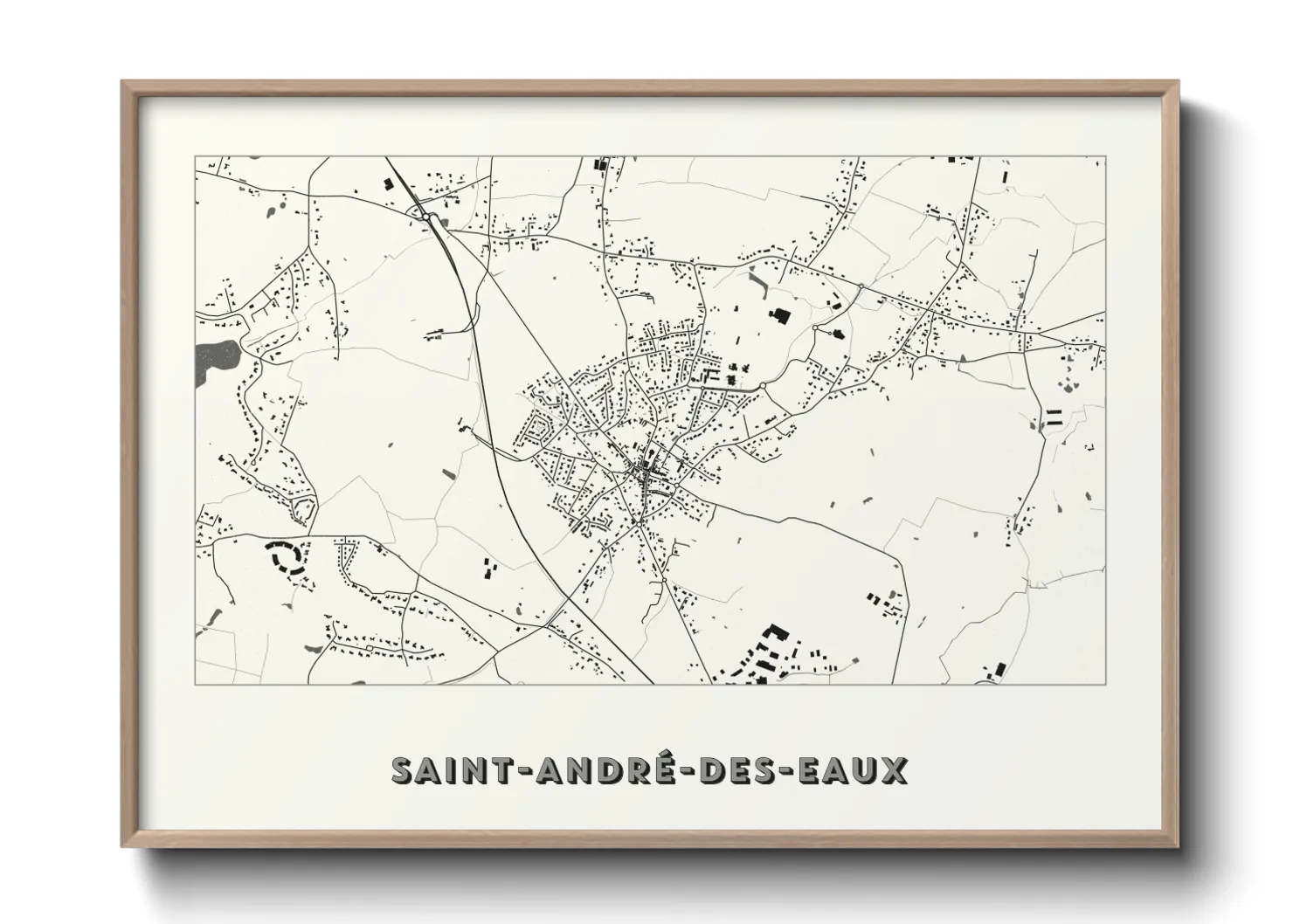 Une affiche de carte sur Saint-André-des-Eaux