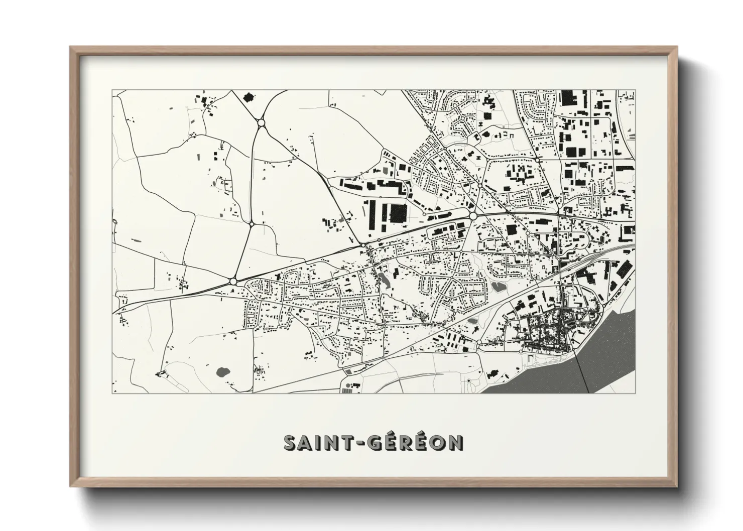 Une affiche de carte sur Saint-Géréon
