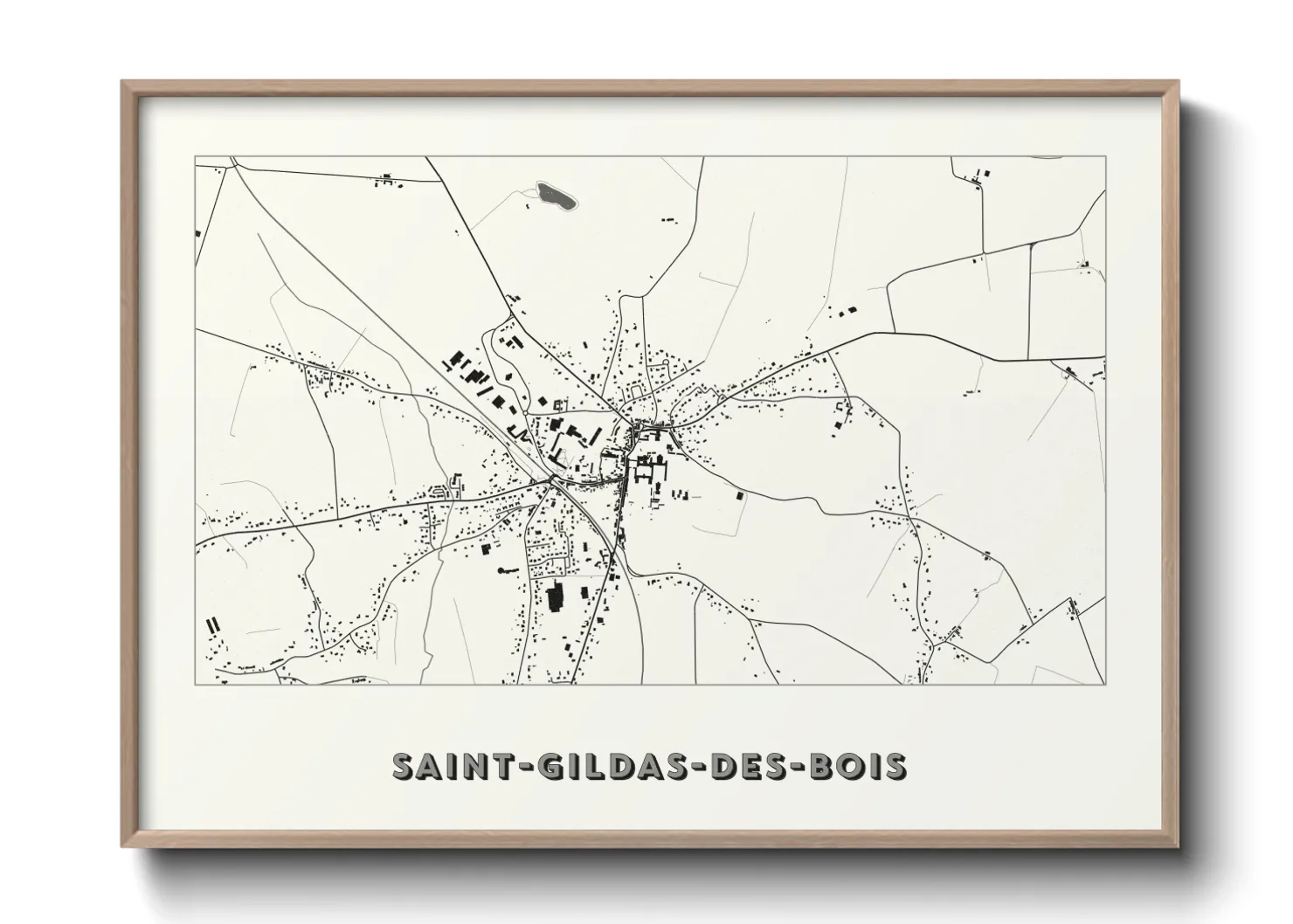 Une affiche de carte sur Saint-Gildas-des-Bois