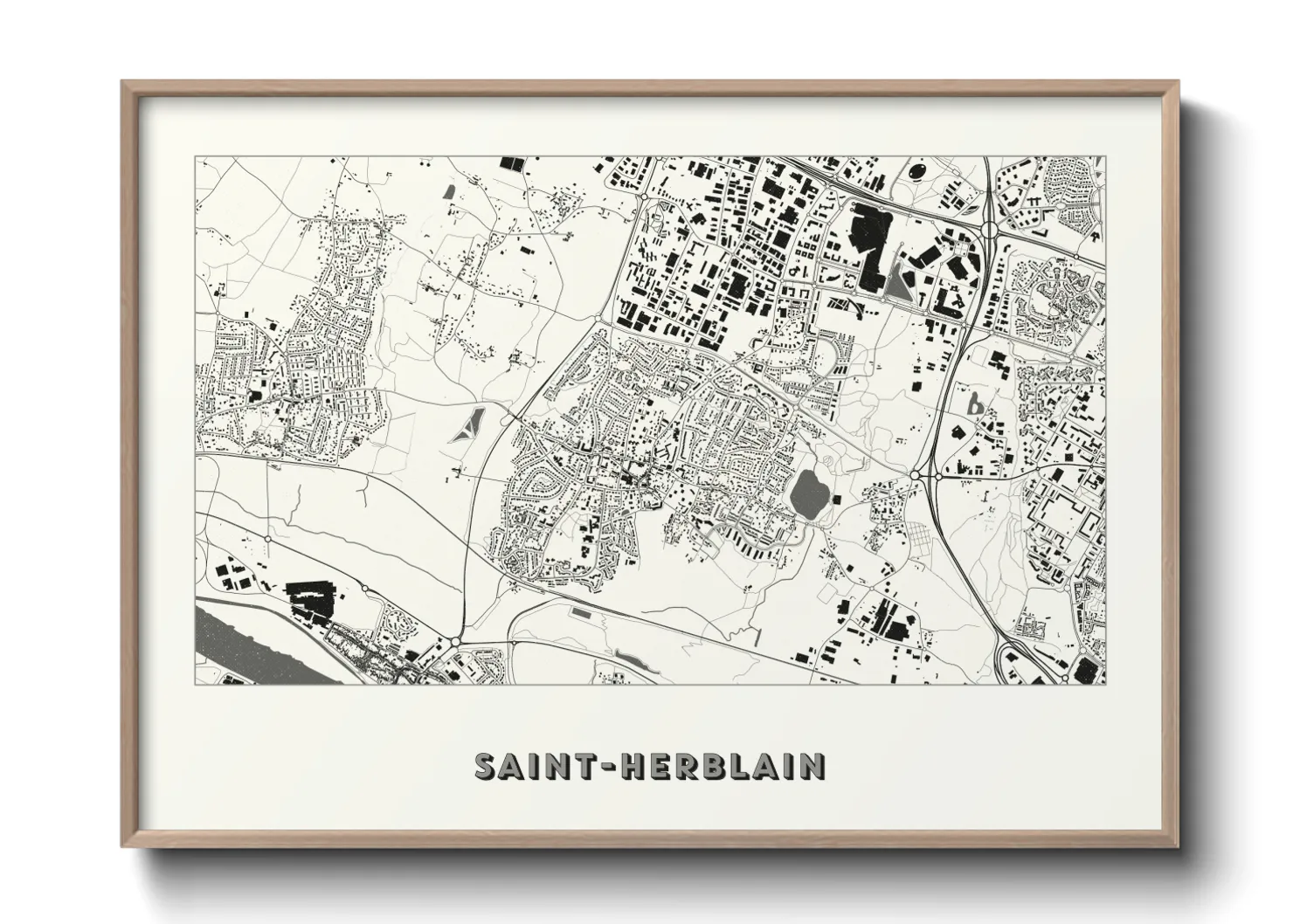 Une affiche de carte sur Saint-Herblain