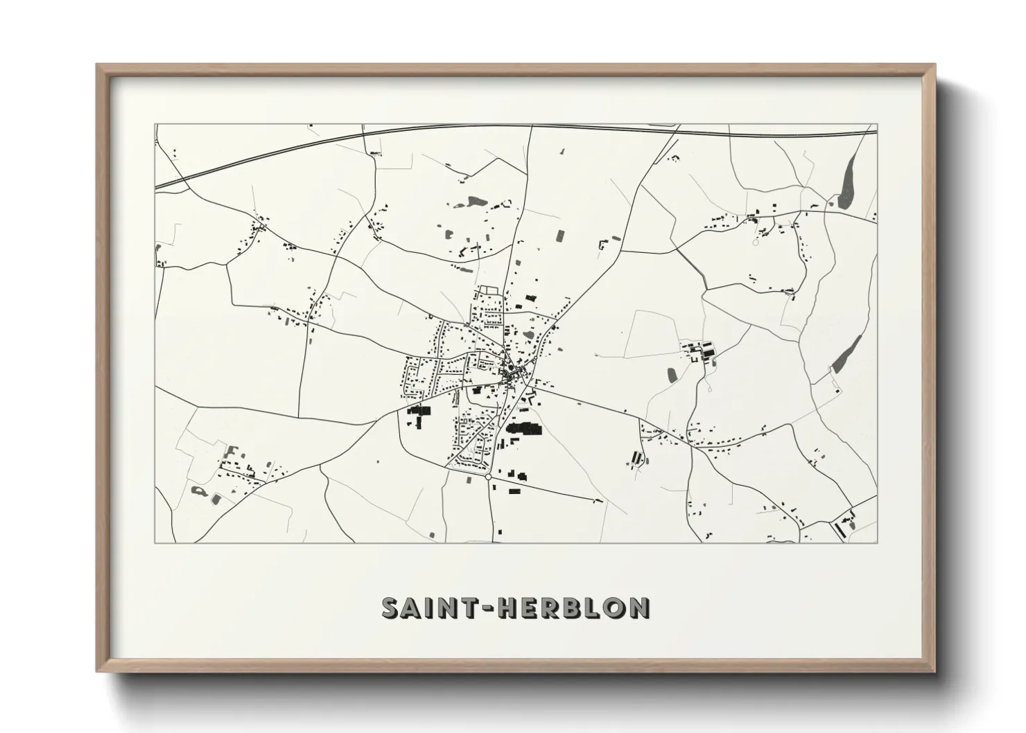 Une affiche de carte sur Saint-Herblon
