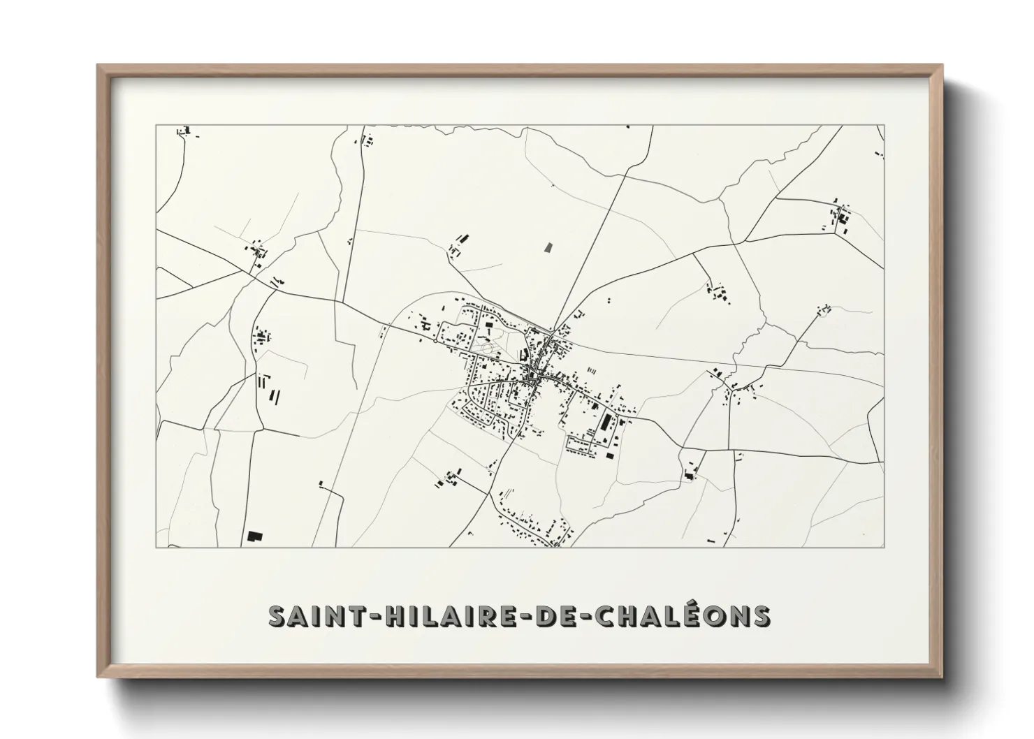 Une affiche de carte sur Saint-Hilaire-de-Chaléons