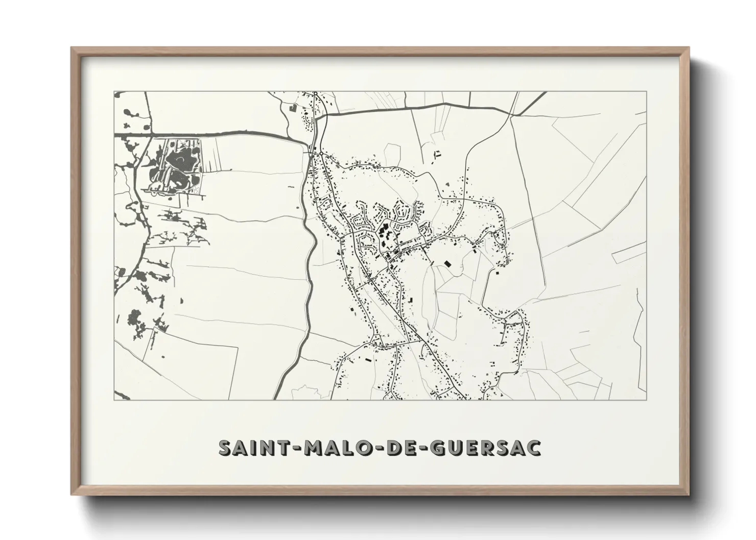 Une affiche de carte sur Saint-Malo-de-Guersac