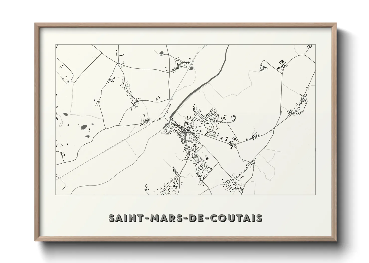 Une affiche de carte sur Saint-Mars-de-Coutais