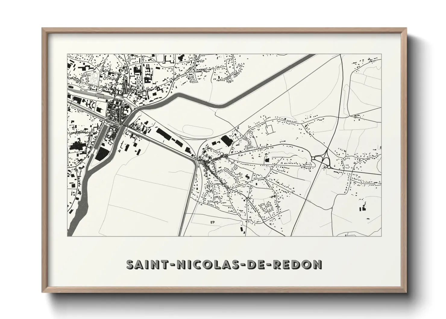 Une affiche de carte sur Saint-Nicolas-de-Redon