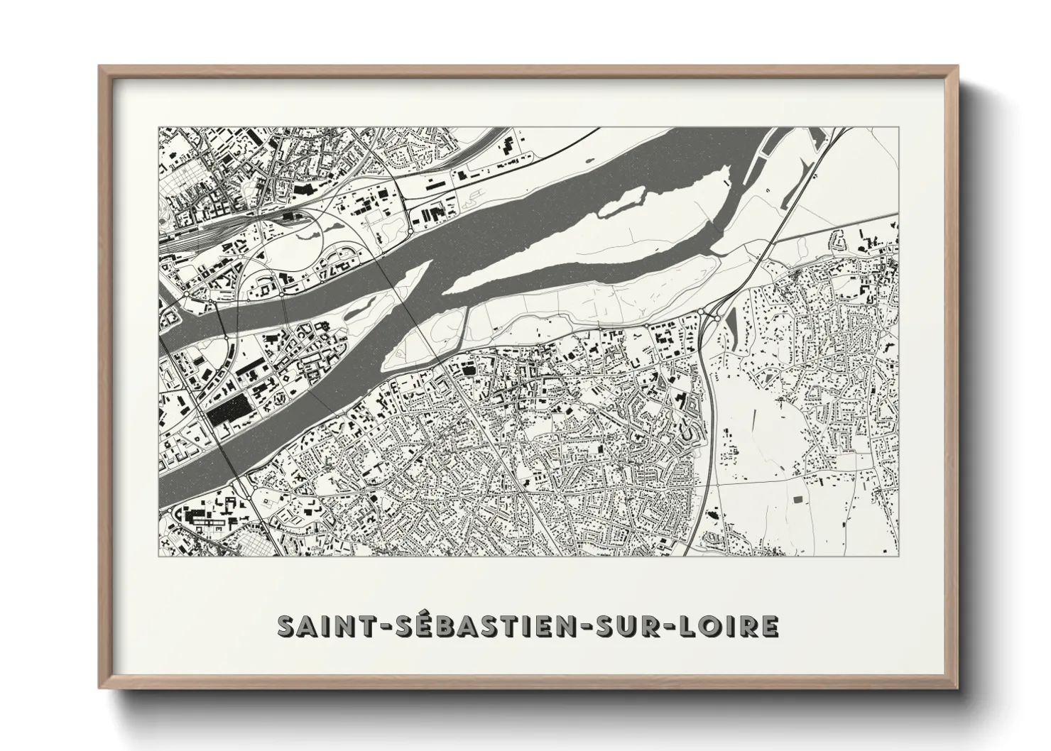 Une affiche de carte sur Saint-Sébastien-sur-Loire