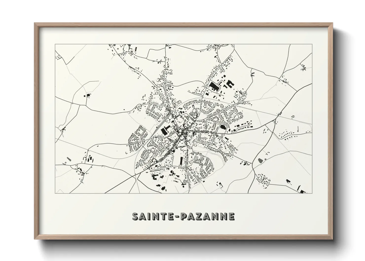 Une affiche de carte sur Sainte-Pazanne