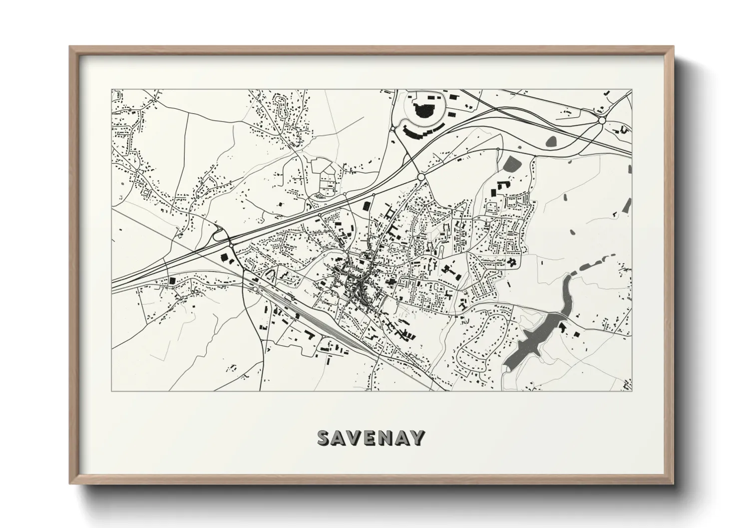 Une affiche de carte sur Savenay