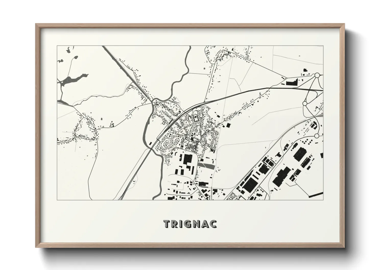 Une affiche de carte sur Trignac