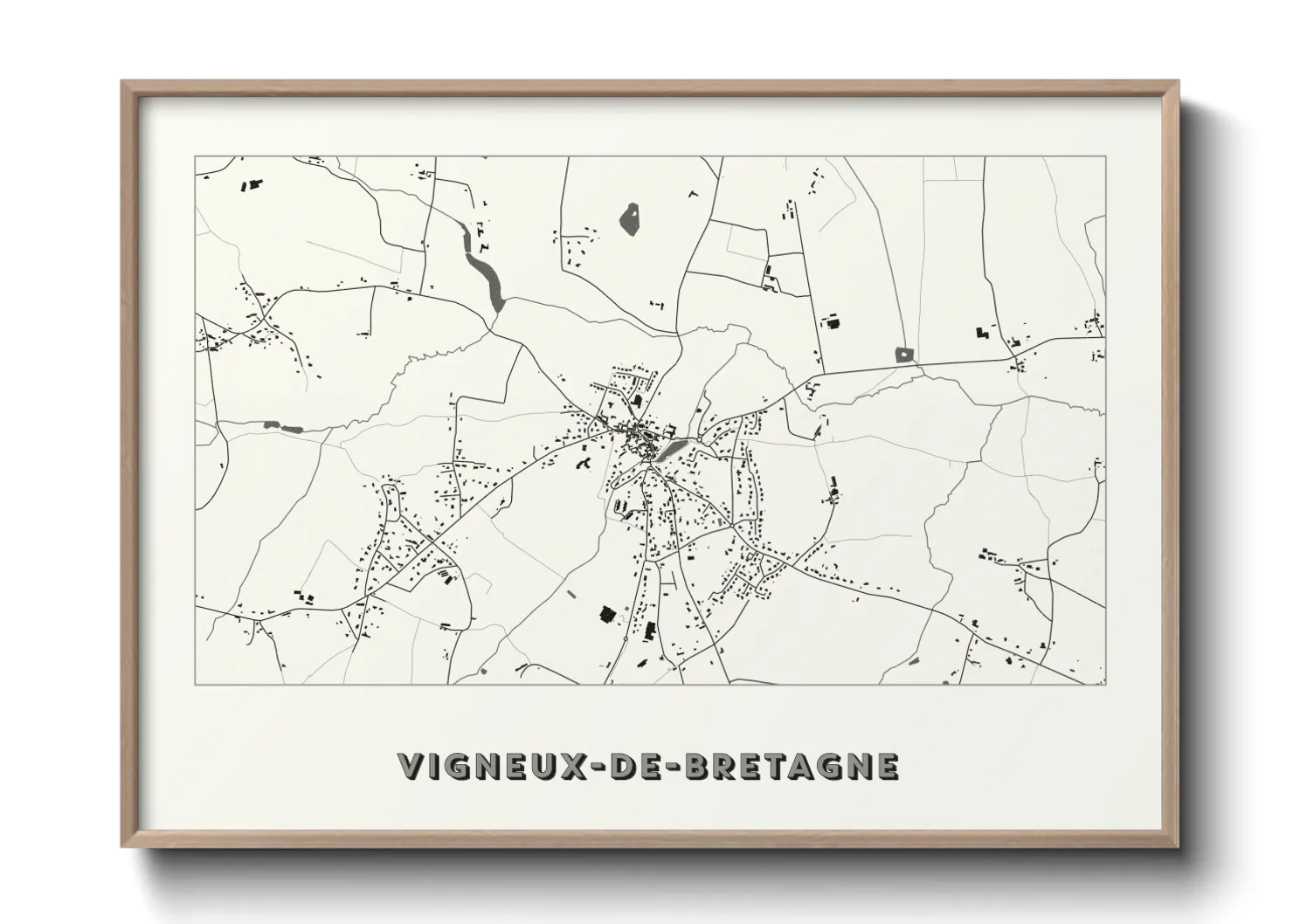 Une affiche de carte sur Vigneux-de-Bretagne