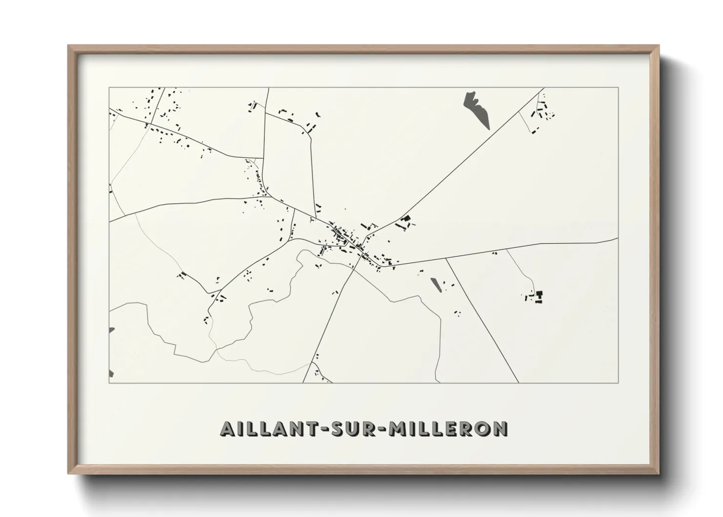 Une affiche de carte sur Aillant-sur-Milleron