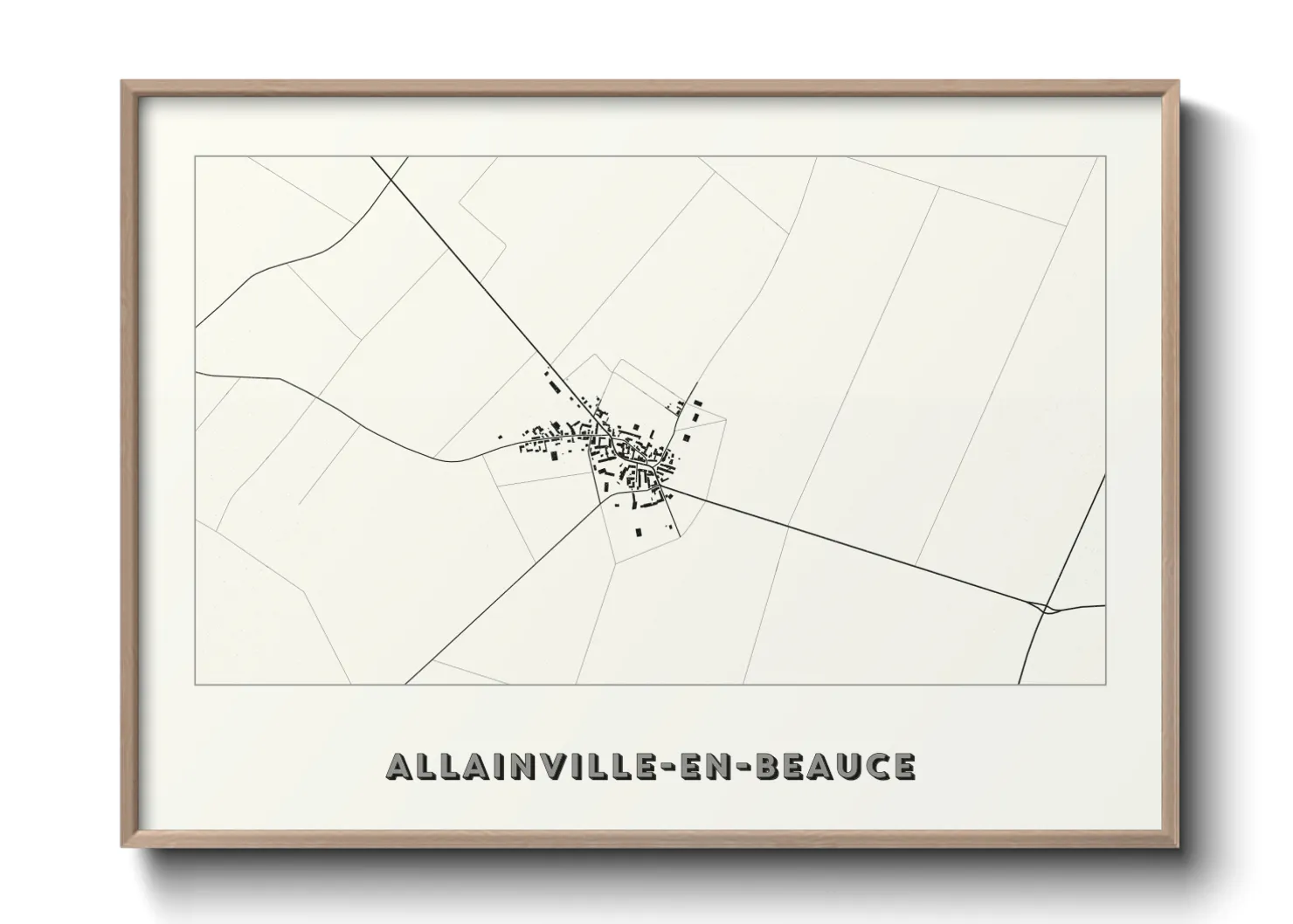 Une affiche de carte sur Allainville-en-Beauce