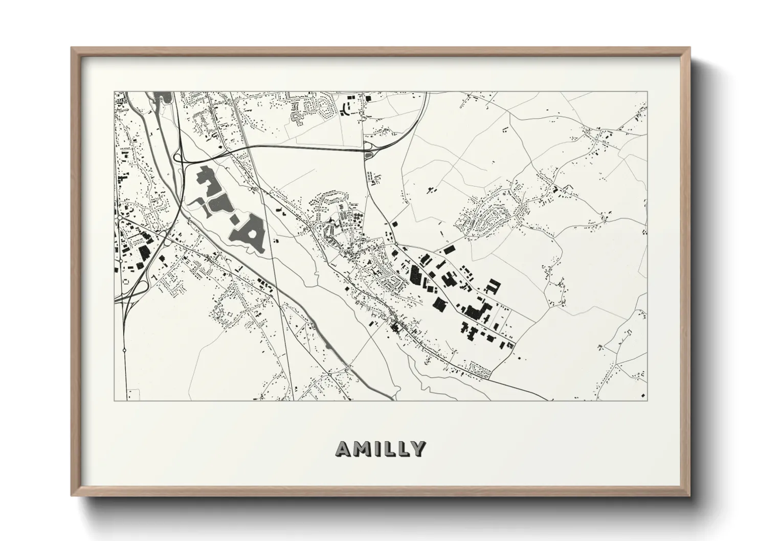 Une affiche de carte sur Amilly