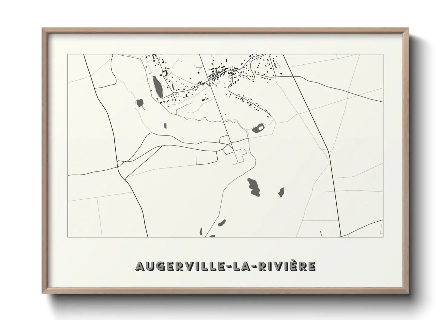 Une affiche de carte sur Augerville-la-Rivière