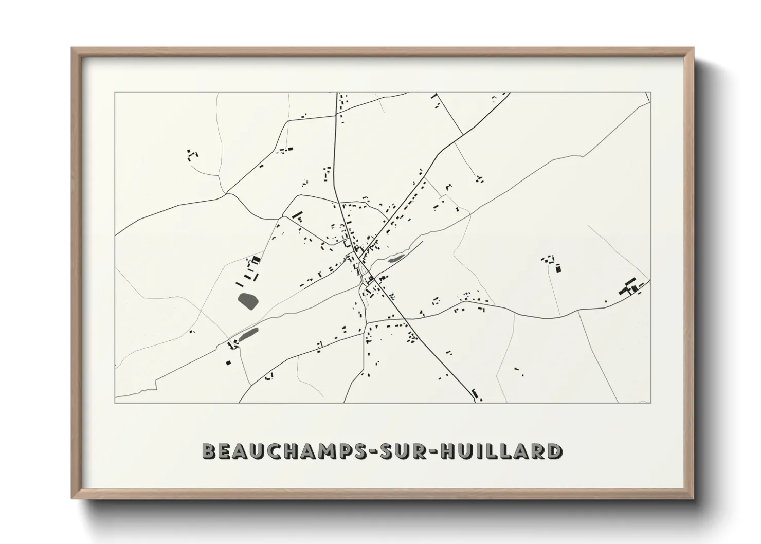 Une affiche de carte sur Beauchamps-sur-Huillard