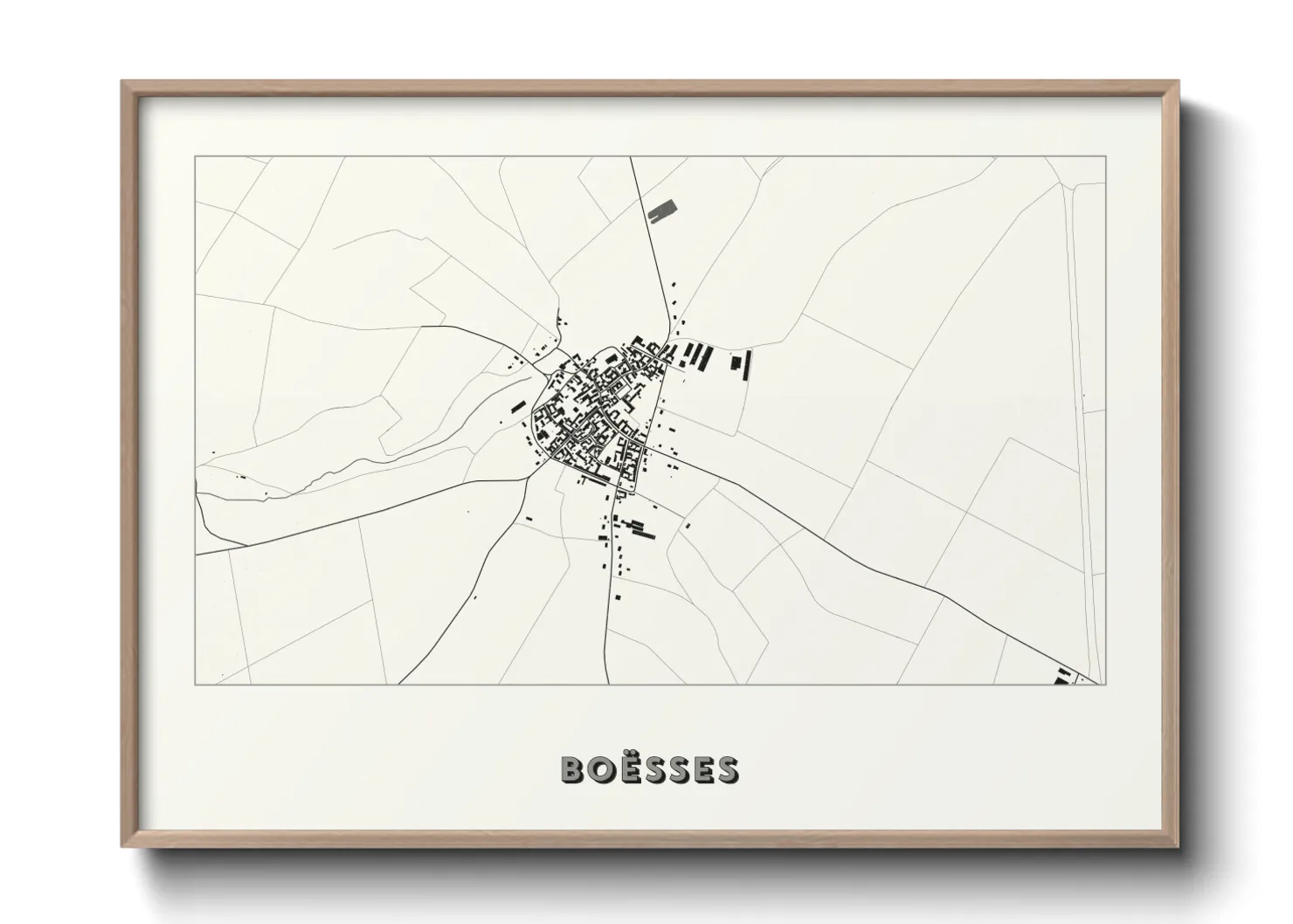 Une affiche de carte sur Boësses