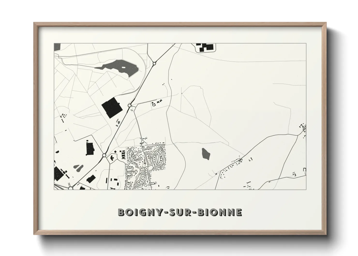 Une affiche de carte sur Boigny-sur-Bionne