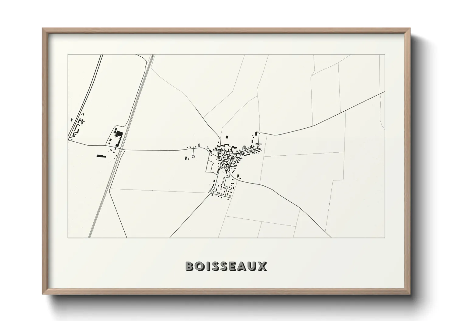 Une affiche de carte sur Boisseaux