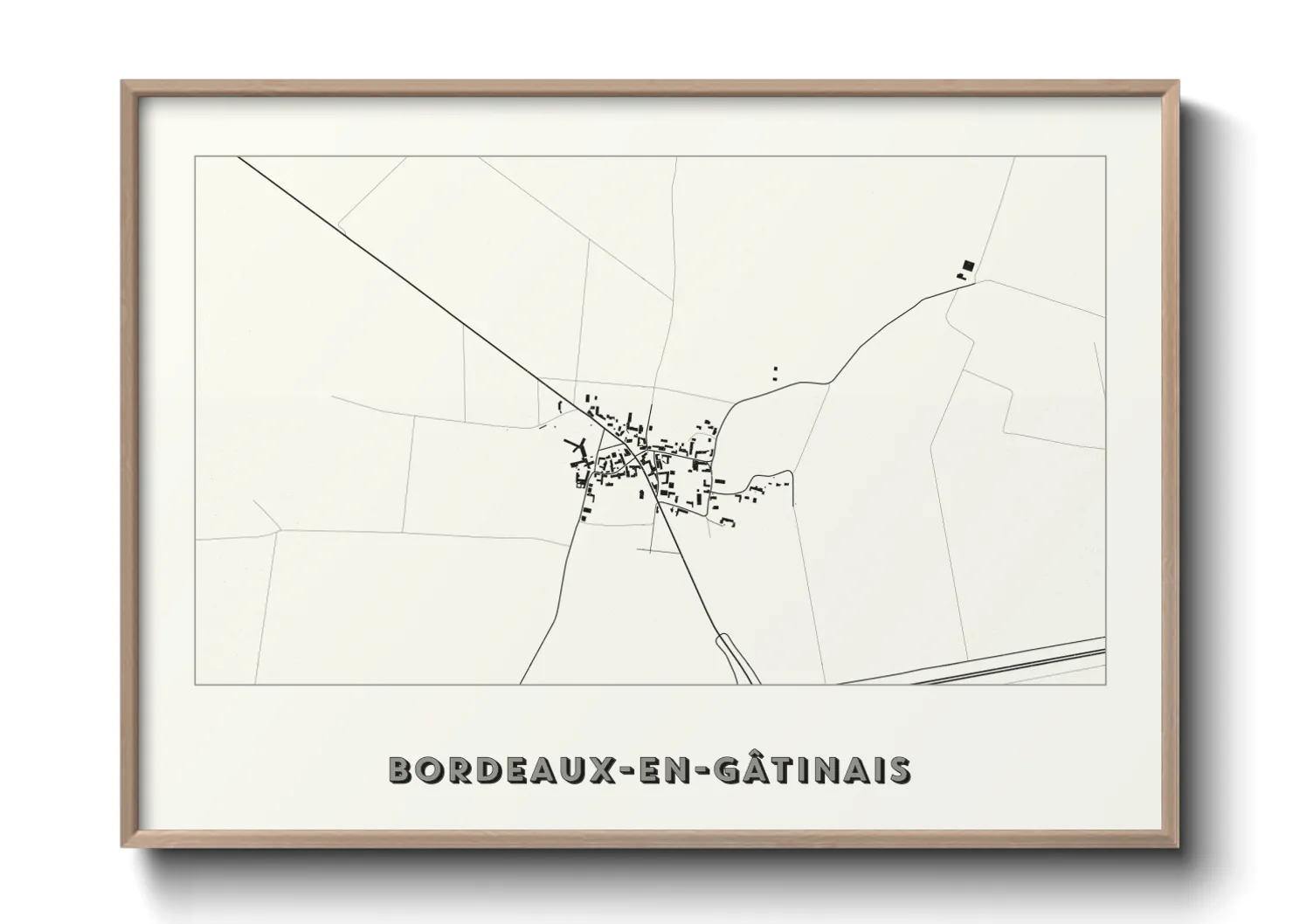 Une affiche de carte sur Bordeaux-en-Gâtinais