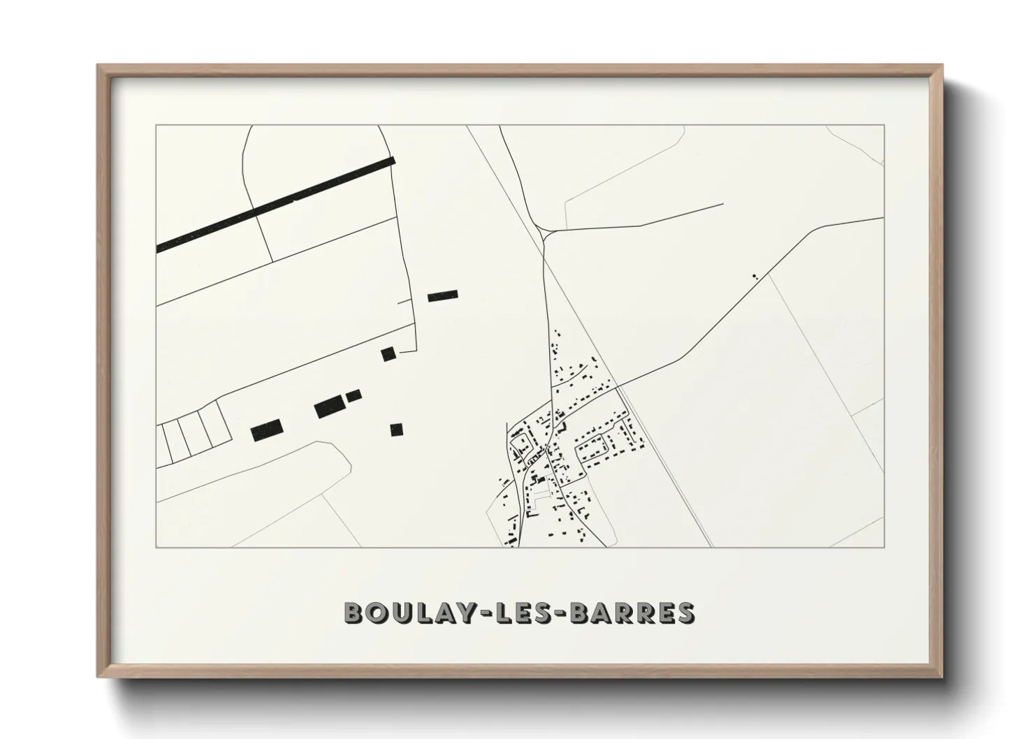 Une affiche de carte sur Boulay-les-Barres