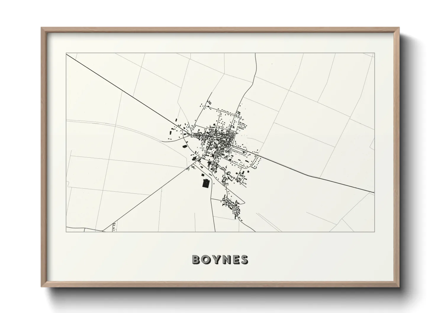 Une affiche de carte sur Boynes