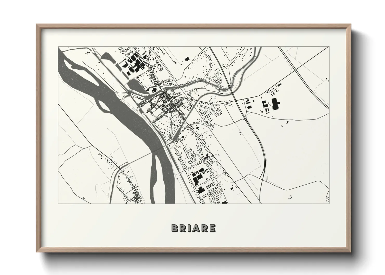 Une affiche de carte sur Briare