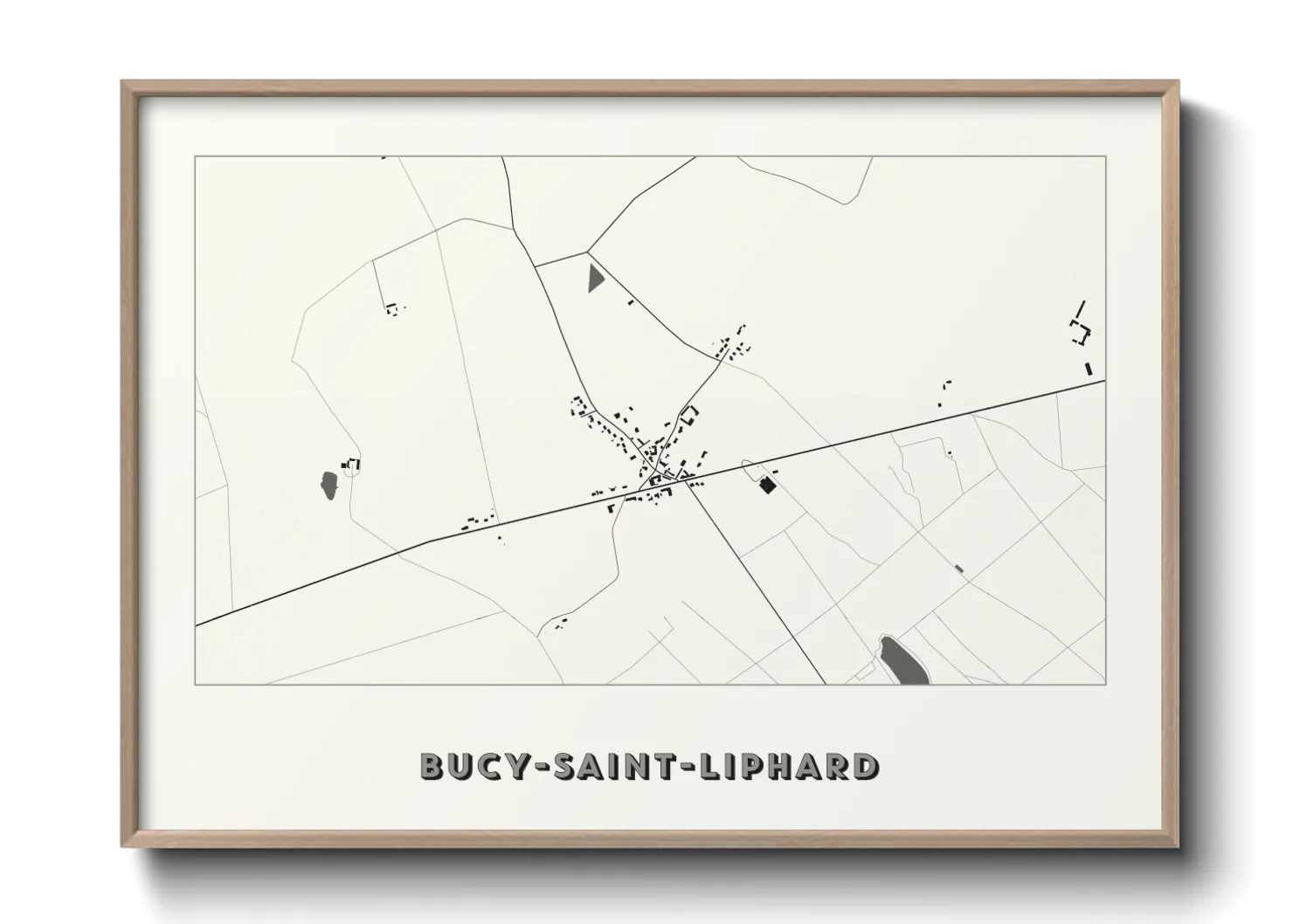 Une affiche de carte sur Bucy-Saint-Liphard