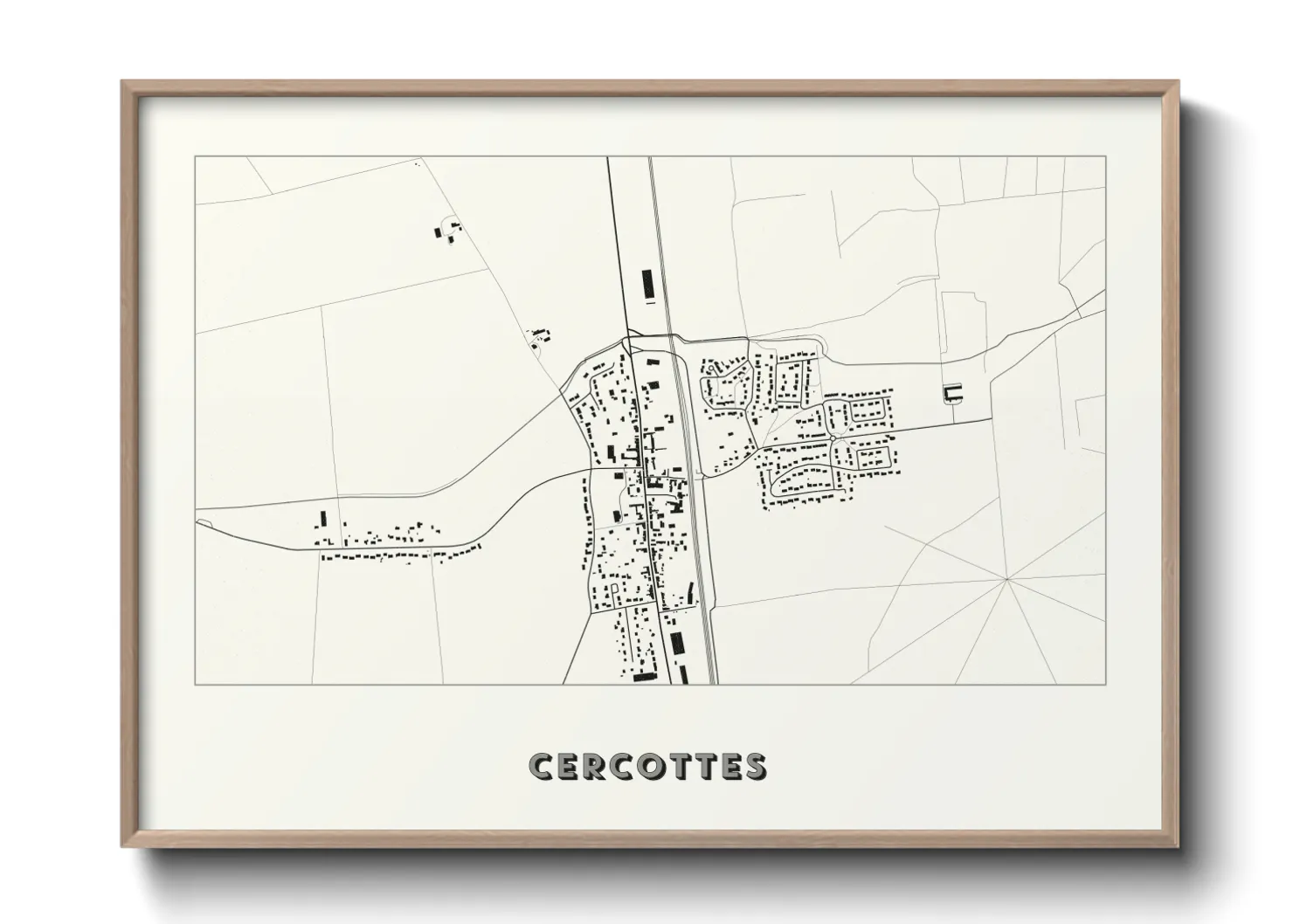 Une affiche de carte sur Cercottes