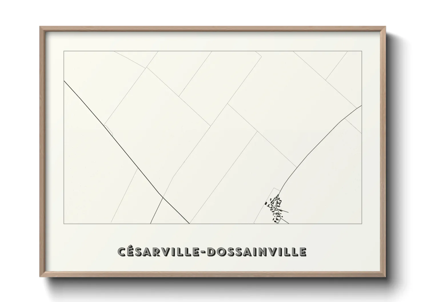 Une affiche de carte sur Césarville-Dossainville