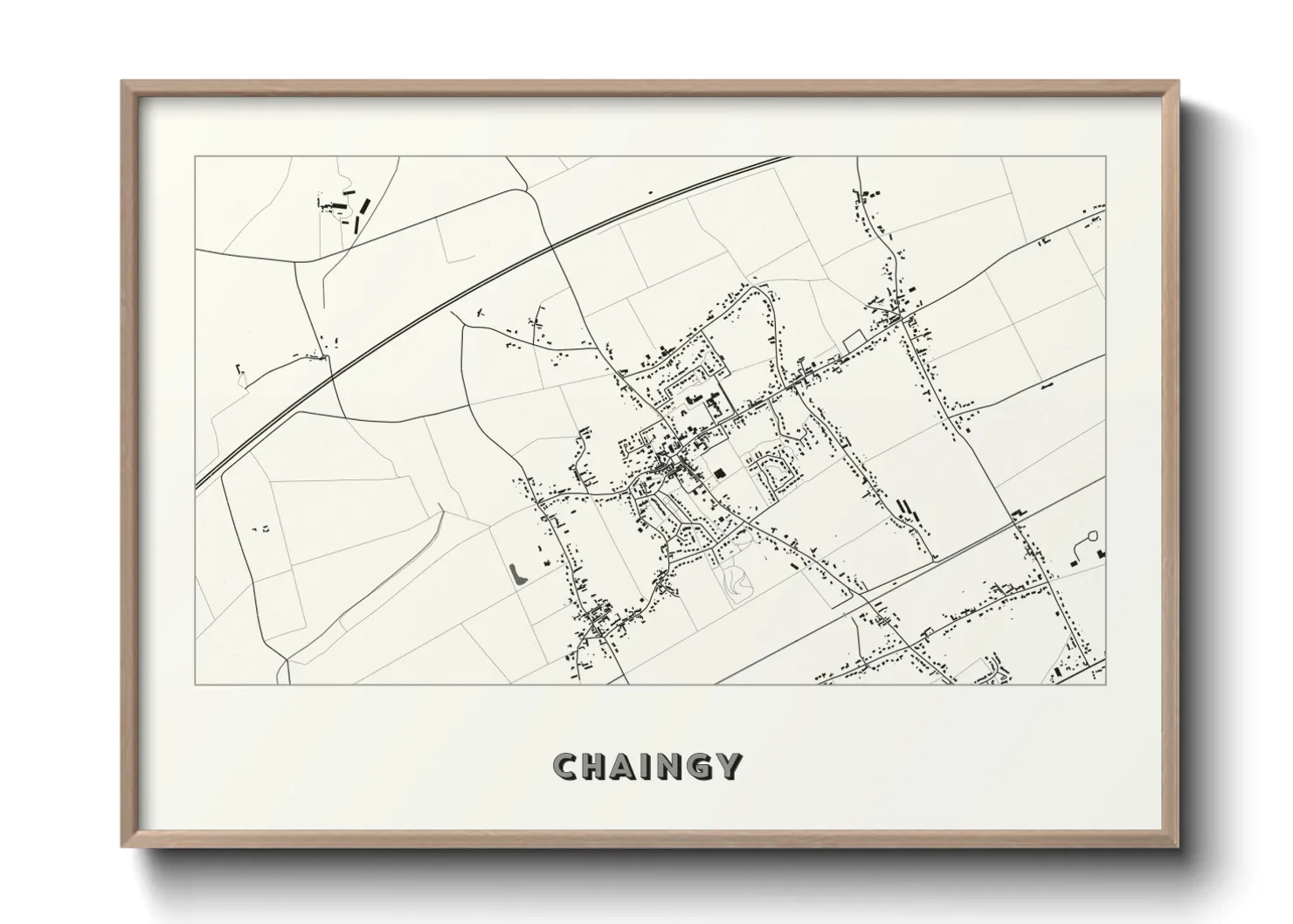 Une affiche de carte sur Chaingy