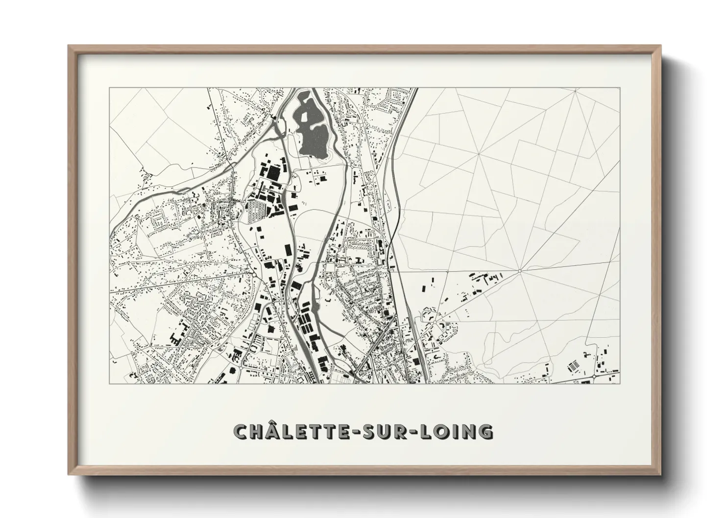 Une affiche de carte sur Châlette-sur-Loing