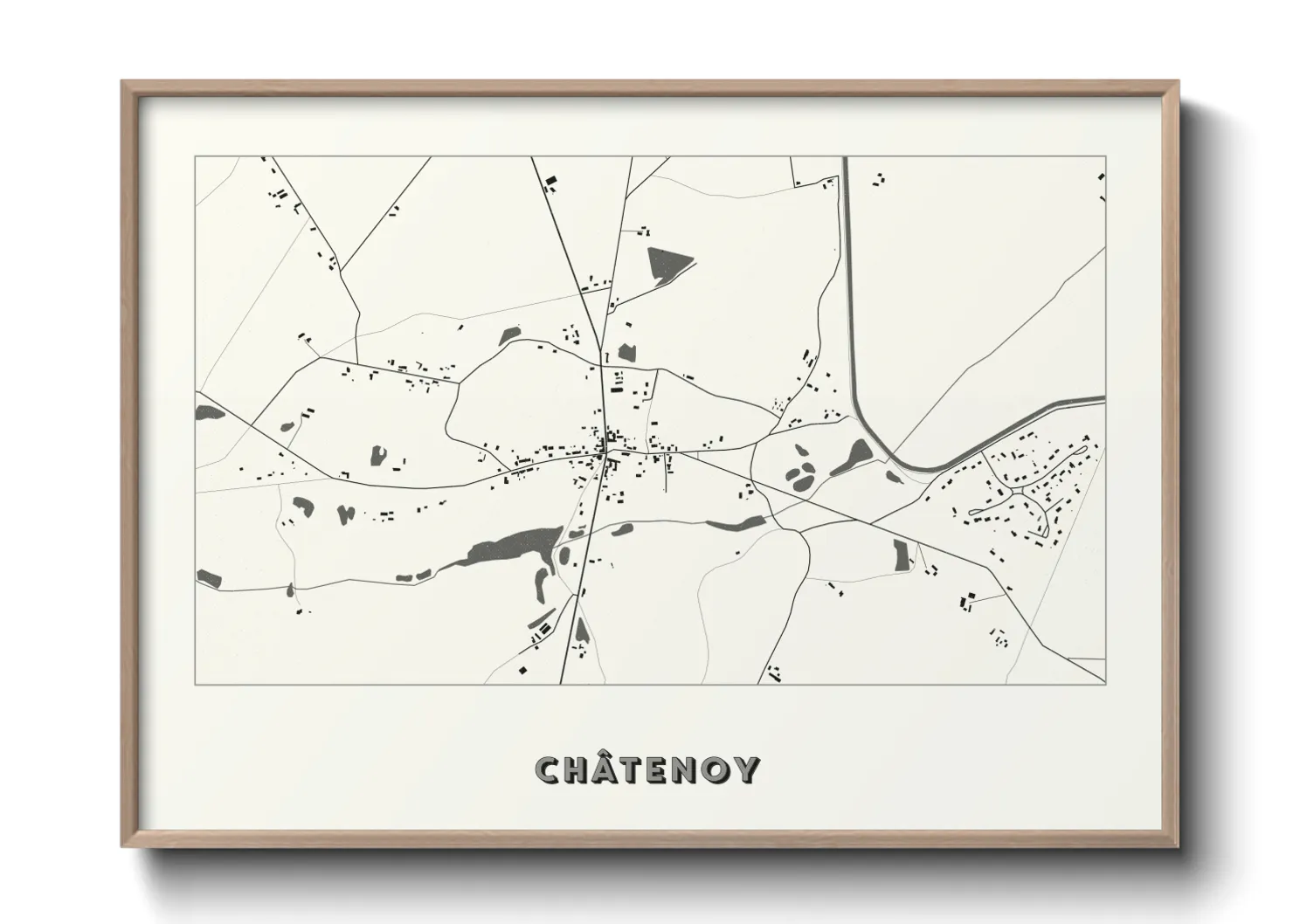 Une affiche de carte sur Châtenoy