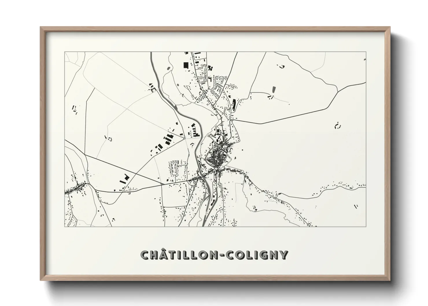 Une affiche de carte sur Châtillon-Coligny