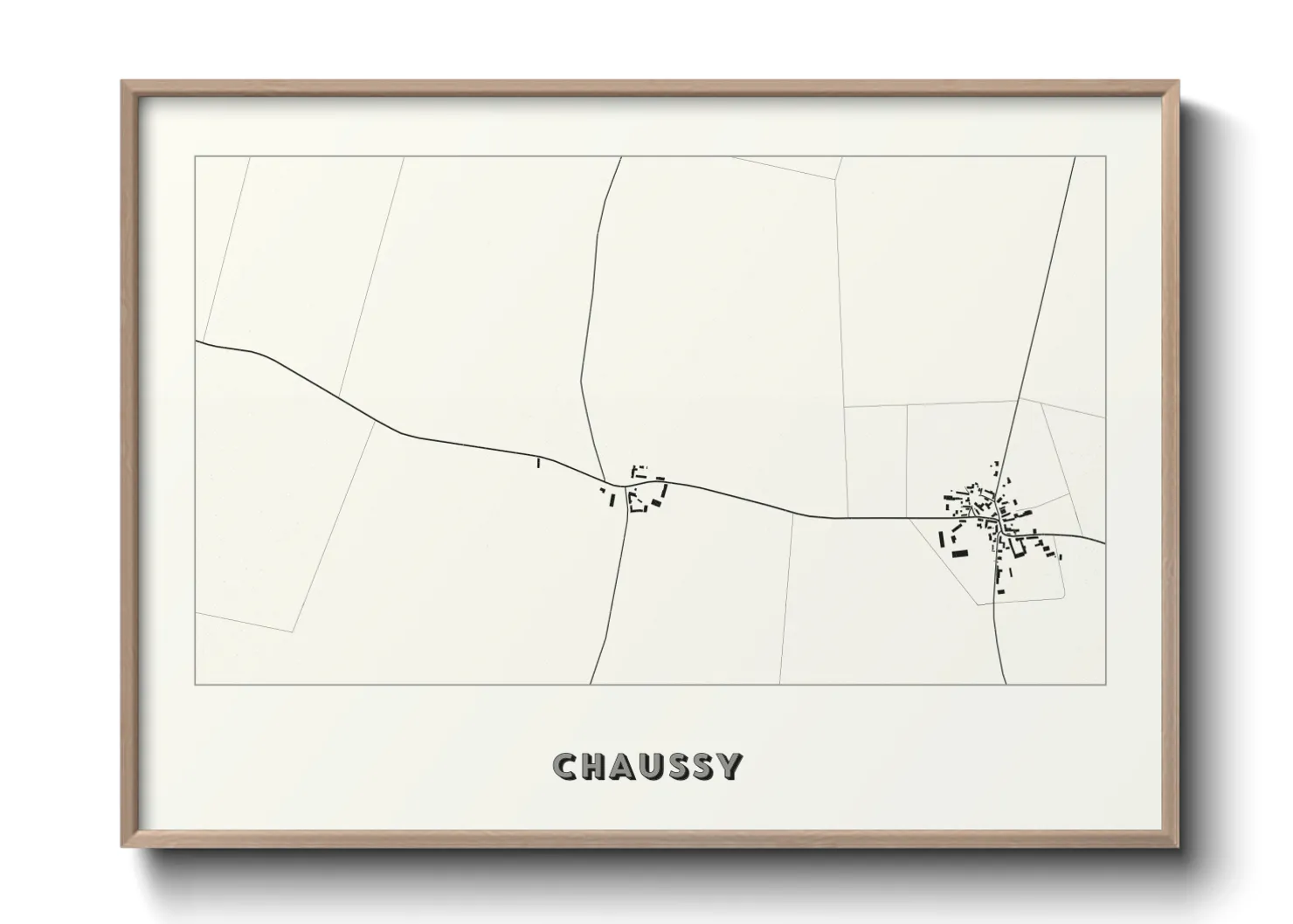 Une affiche de carte sur Chaussy