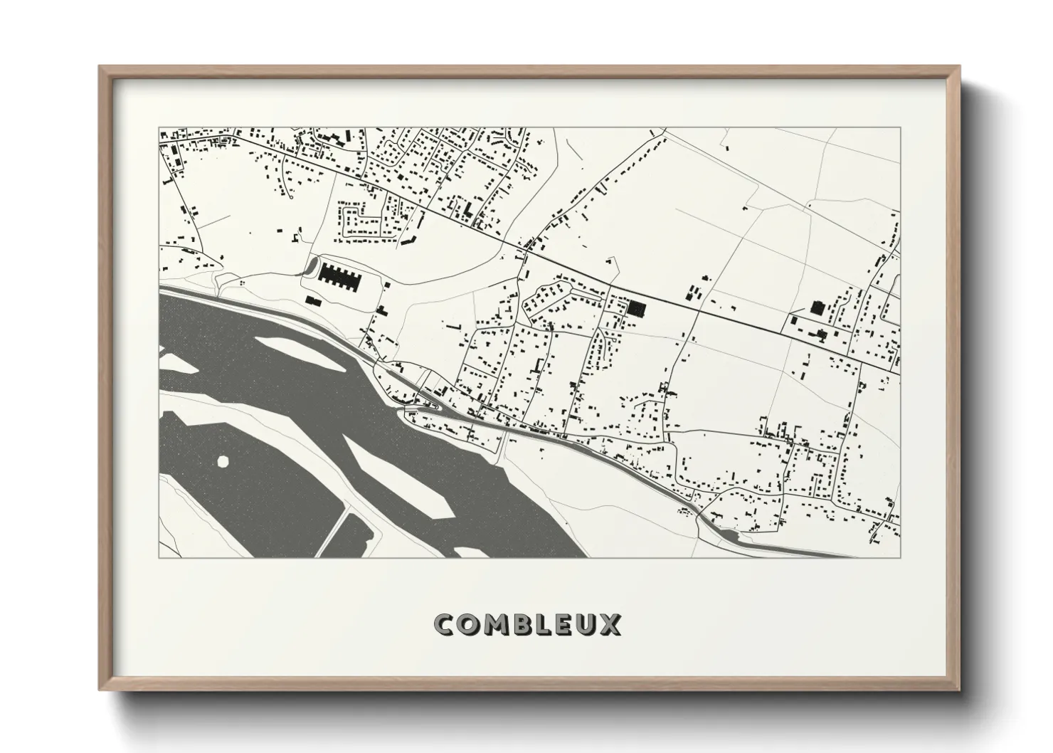 Une affiche de carte sur Combleux