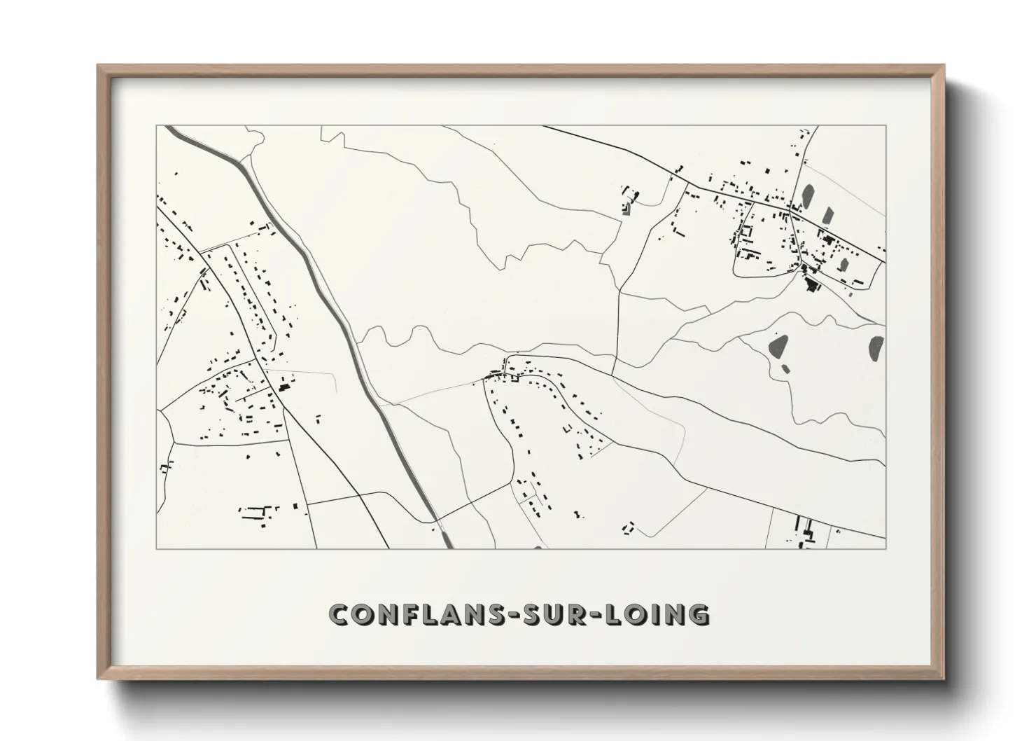 Une affiche de carte sur Conflans-sur-Loing