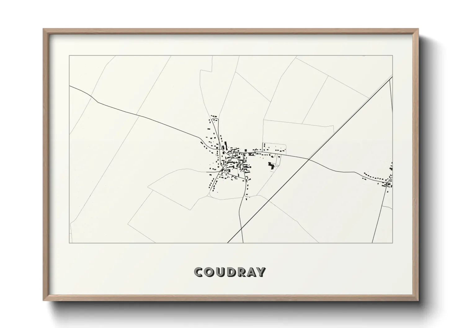 Une affiche de carte sur Coudray